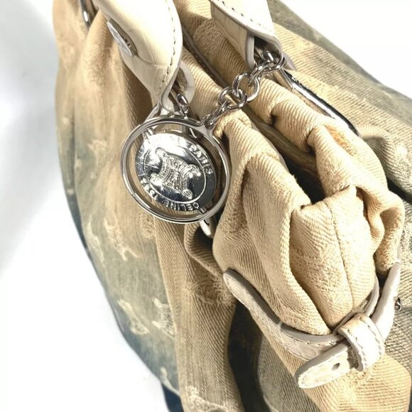 CELINE Macadam Logo Denim Gradient Bag Shoulder Bag Tote Bag - Picture 7 of 14